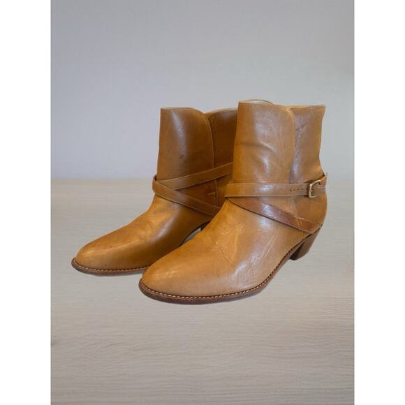 Vintage Men’s 10D Light Camel Ankle Cowboy Boots Western Roper Brazil Leather - Picture 1 of 16